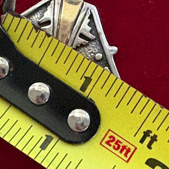 Vintage Navajo Sterling Silver Bear Pendant 14K Gold Accent Native American - Picture 9 of 13